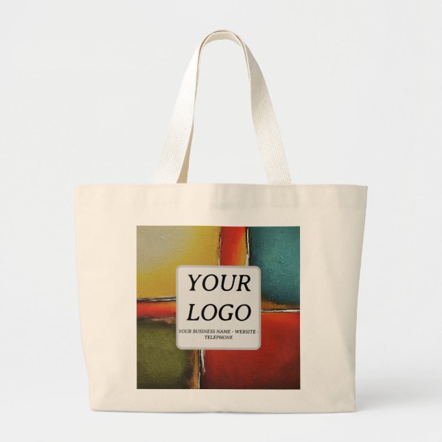 Minimalism Colour Blocking Business Promotional Large Tote Bag (Front)