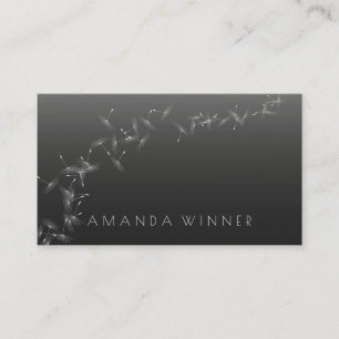 Minimalism Dandelion Confetti Gray Black Glam Vip Business Card