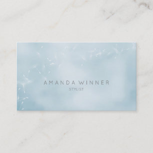 Minimalism Dandelion Confetti Gray Glass Ombre Business Card