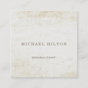 Minimalism elegant plain brushed stone square business card