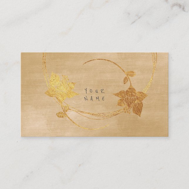 Minimalism Golden Beige Mustard Velvet Vip Business Card (Front)