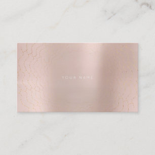Minimalism Golden Circles Delicate Pink Rose Vip Business Card
