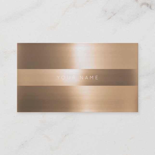 Minimalism Golden Cupper Metallic Vip Business Card (Front)