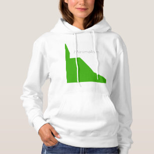 Minimalism Green White Hoodie
