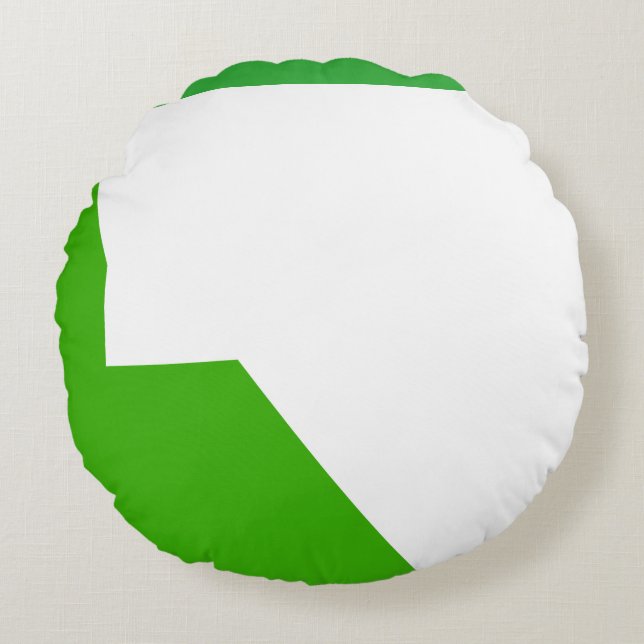 Minimalism Green White Round Cushion (Front)