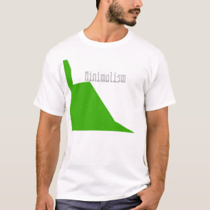 Minimalism Green White T-Shirt