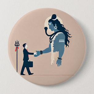 minimalism image of an ordinary person greeting go 10 cm round badge