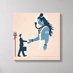 minimalism image of an ordinary person greeting go canvas print