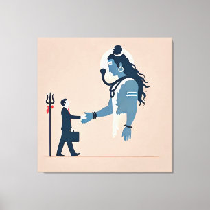 minimalism image of an ordinary person greeting go canvas print