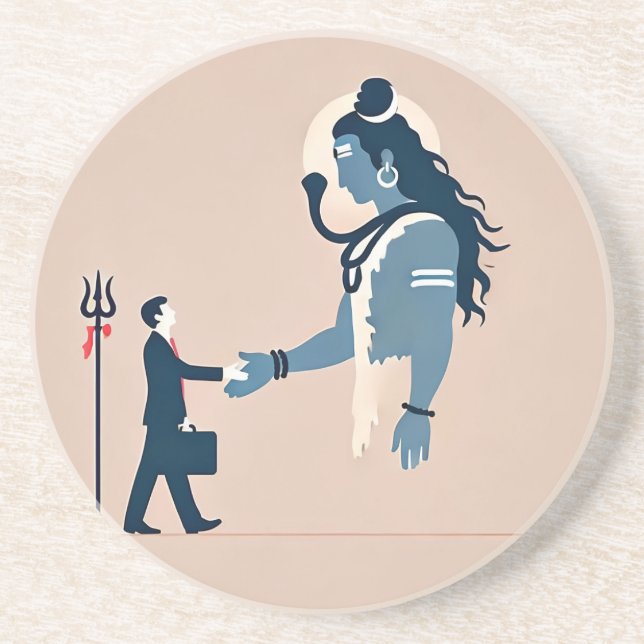 minimalism image of an ordinary person greeting go coaster (Front)