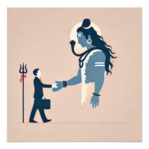 minimalism image of an ordinary person greeting go photo print