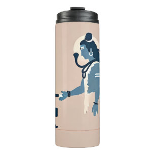 minimalism image of an ordinary person greeting go thermal tumbler