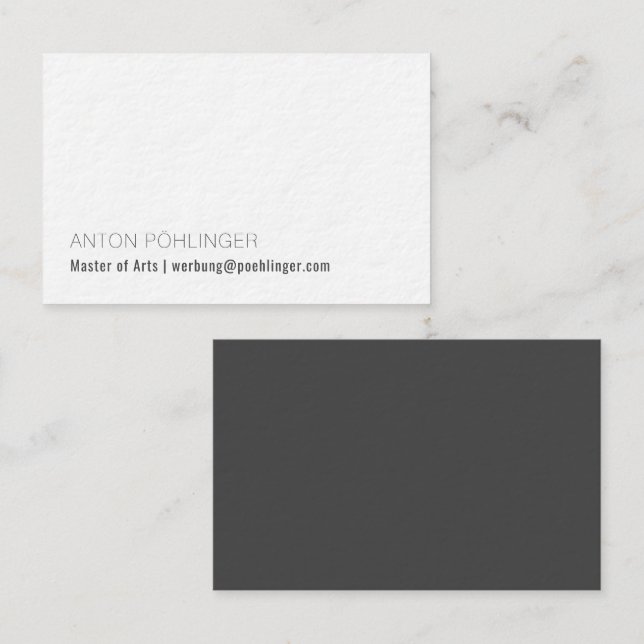 Minimalism in dark gray business card (Front/Back)