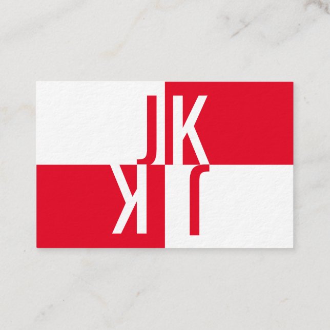 minimalism in red visitor card (Back)