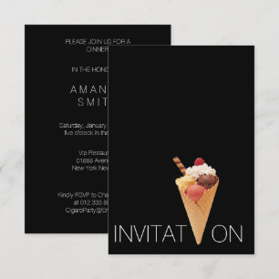 Minimalism Italian Gelato Ice-cream Party Invitation