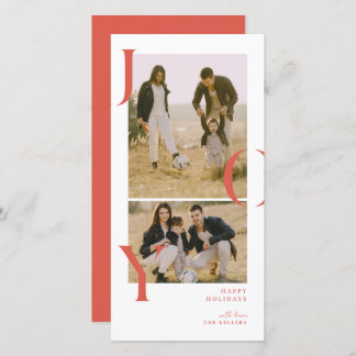 Minimalism Joy 2 photo collage holiday photo card