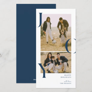 Minimalism Joy 2 photo collage holiday photo card