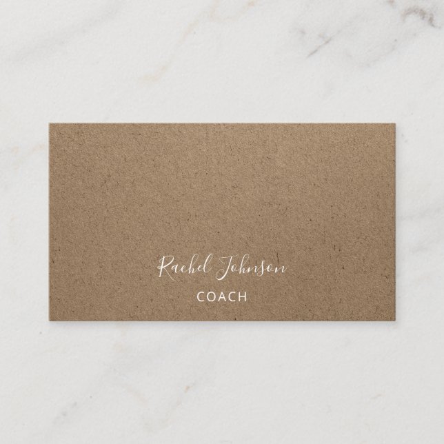 Minimalism Kraft Paper Elegant Couch Therapist  Business Card (Front)
