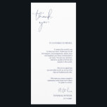 Minimalism Navy Script Place Setting Thank You Programme<br><div class="desc">(All colours are customisable) Modern Minimalism Script Place Setting Thank You Card. Share the love and show your appreciation to your guests, when they sit down at their seat and read this personalised charming place setting Thank you card. It's a wonderful way to kick off your special day celebration! Please...</div>