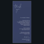 Minimalism Navy Script Place Setting Thank You Programme<br><div class="desc">(All colours are customisable) Modern Minimalism Script Place Setting Thank You Card. Share the love and show your appreciation to your guests, when they sit down at their seat and read this personalised charming place setting Thank you card. It's a wonderful way to kick off your special day celebration! Please...</div>