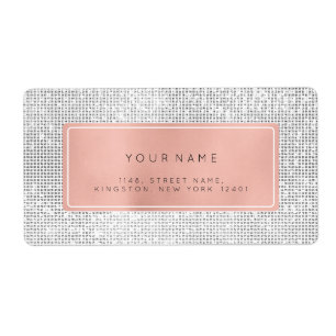 Minimalism Pink Rose Foil Silver Return Address