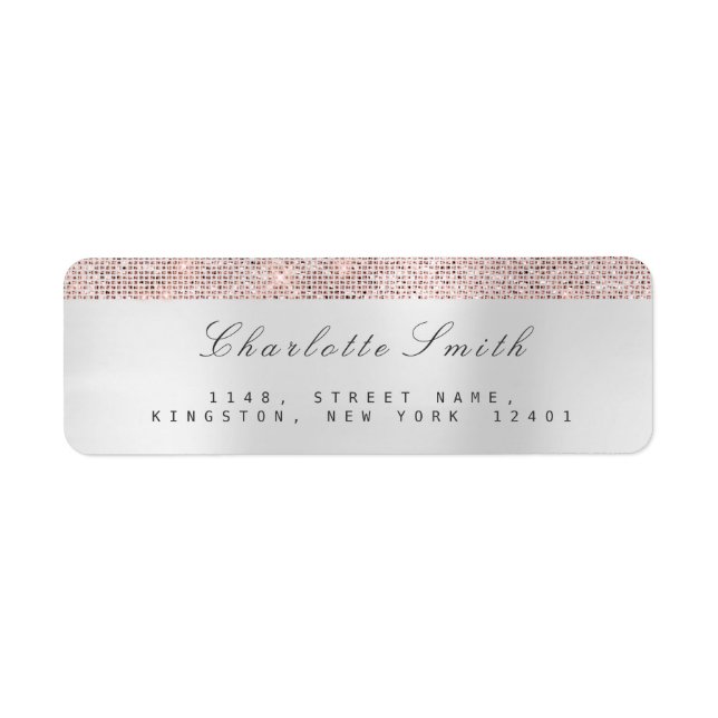 Minimalism Pink Rose Gold  Return Address Labels (Front)