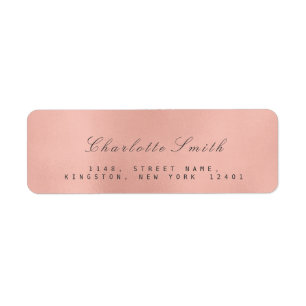 Minimalism Pink Rose Gold  Return Address Labels