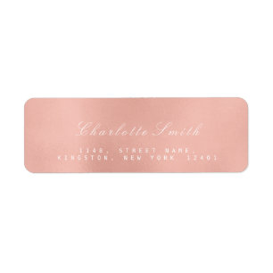 Minimalism Pink Rose Gold  Return Address Labels