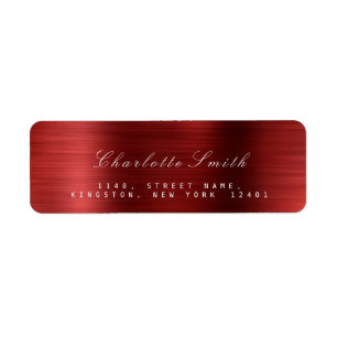 Minimalism Red Wine Steel Return Address Labels