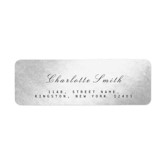 Minimalism Silver Foil Return Address Labels (Front)