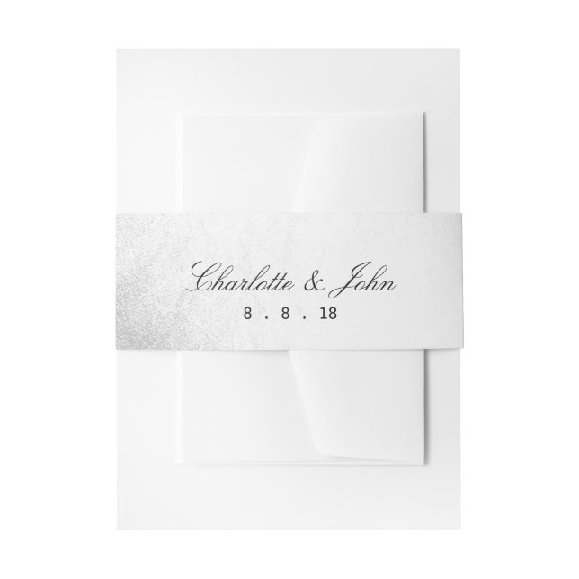 Minimalism Silver Foil Return Address Labels Invitation Belly Band (Front Example)