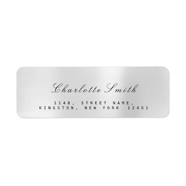Minimalism Silver Gray Steel Return Address Labels (Front)
