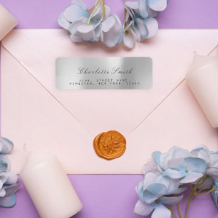 Minimalism Silver Grey Foil Return Address Labels