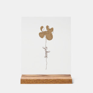 Minimalism Simple Flower Acrylic Sign