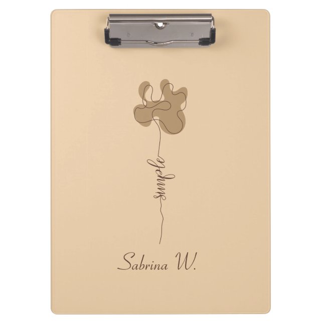 Minimalism Simple Flower Clipboard (Front)