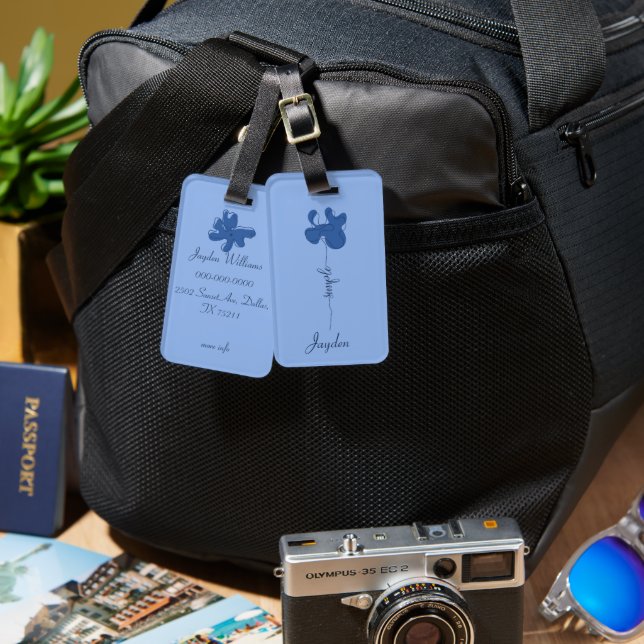 Minimalism Simple Flower Luggage Tag (Front & Back)