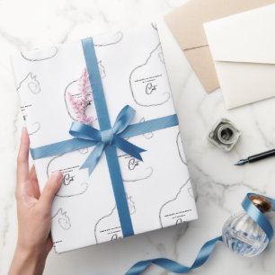 Minimalism Sitting Cat Black & White Gift Wrapping Paper