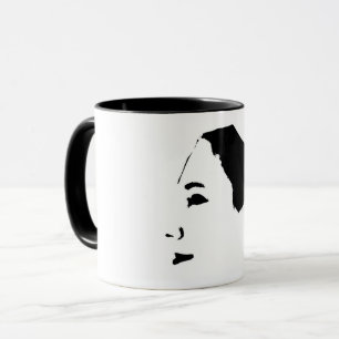 Minimalism Sketch Drawing Woman Lady Girl Face Mug