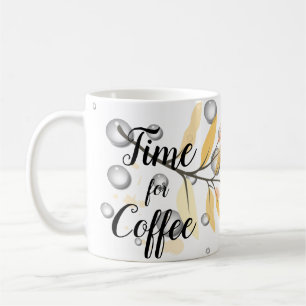 Minimalism Typographic Pattern with Water Drops Coffee Mug