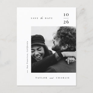 Minimalism Typography Save the Date Announcement Postcard