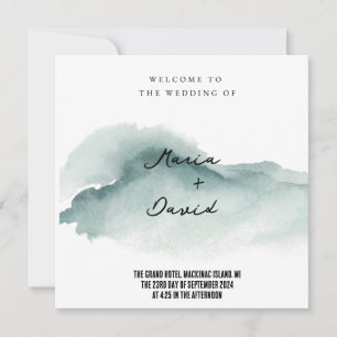 Minimalism Water Colour Wedding Invitation 