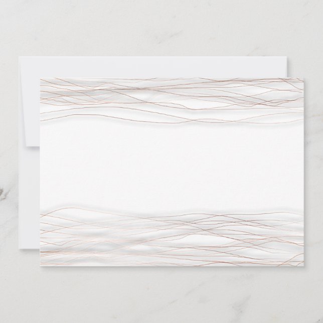 Minimalism White Rose Grey Delicate Lines Strokes Invitation (Front)