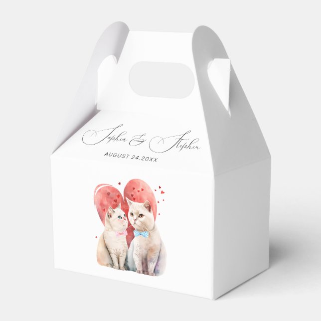 Minimalism with a Cats Wedding Favour Box (Front Side)