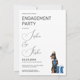 Minimalism with a Dog Illustration Engagement Invitation