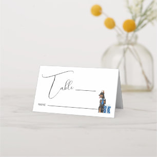 Minimalism with a Dog Illustration Place Card