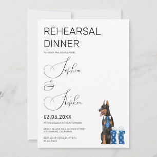 Minimalism with a Dog Illustration  Rehearsal   Invitation