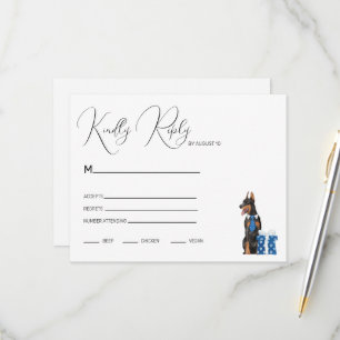 Minimalism with a Dog Illustration RSVP Card