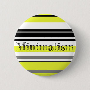 Minimalism Yellow Black Stripes 6 Cm Round Badge