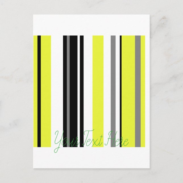 Minimalism Yellow Black Stripes Postcard (Front)