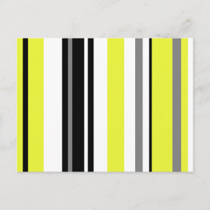 Minimalism Yellow Black Stripes Postcard